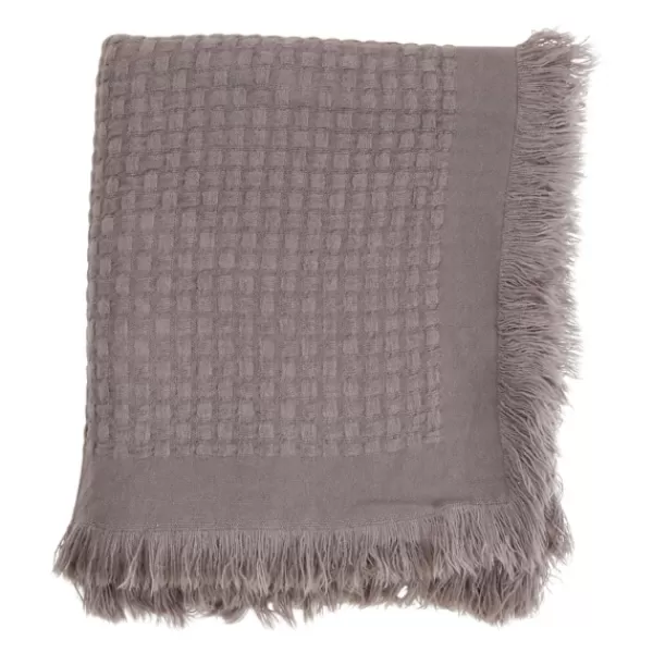 Blankets & Throws-Kirkland's Home Waffle Weave Throw Blanket Gray