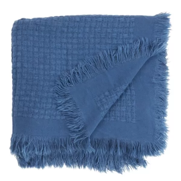 Blankets & Throws-Kirkland's Home Waffle Weave Throw Blanket Blue