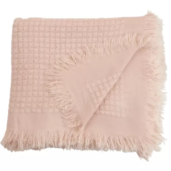 Blankets & Throws-Kirkland's Home Waffle Weave Throw Blanket Pink