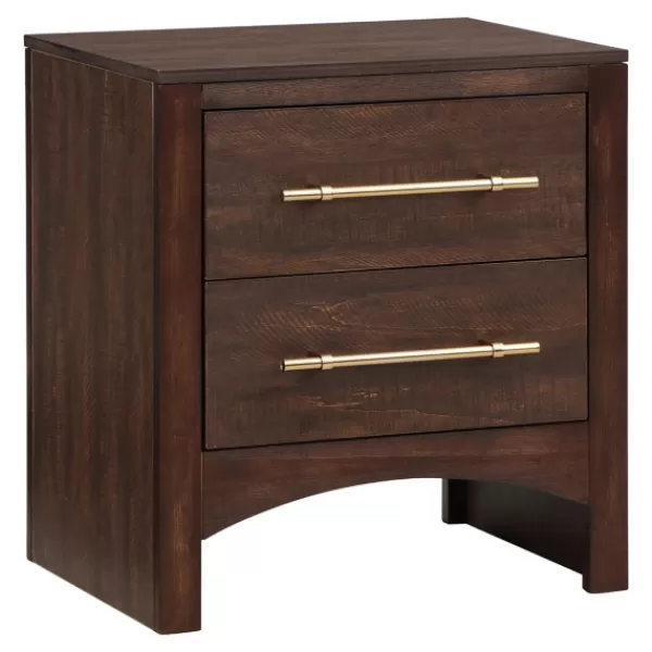 Nightstands-Kirkland's Home Walnut 2-Drawer Wood Nightstand Brown