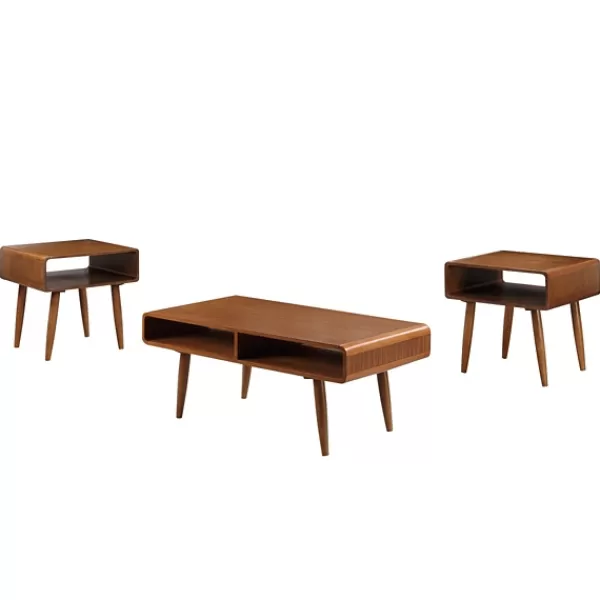 Coffee Tables-Kirkland's Home Walnut 3-Pc. Wood Coffee And Side Table Set Brown