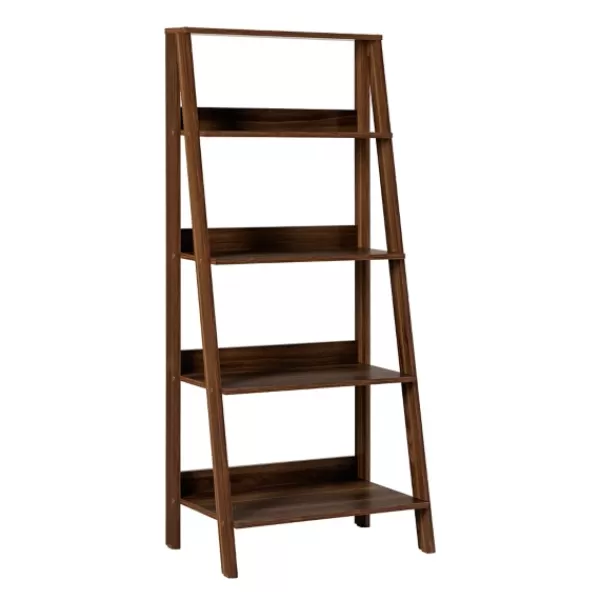 Bookshelves-Kirkland's Home Walnut 4-Tier Ladder Bookshelf Brown