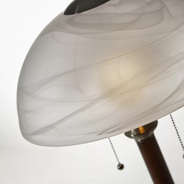 Desk Lamps & Task Lighting-Kirkland's Home Walnut Alabaster Frosted Glass Table Lamp White