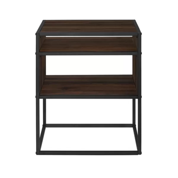 Accent & End Tables-Kirkland's Home Walnut And Metal Mid-Century Modern Accent Table