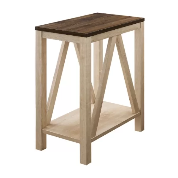 Accent & End Tables-Kirkland's Home Walnut And White Oak Narrow Frame Accent Table Brown