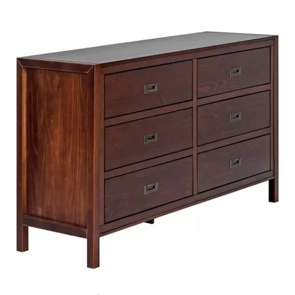 Dressers & Chests-Kirkland's Home Walnut Classic 6-Drawer Dresser Brown