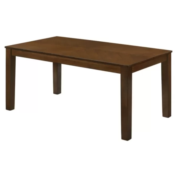 Dining Tables-Kirkland's Home Walnut Finish Chevron Inlay Dining Table Brown