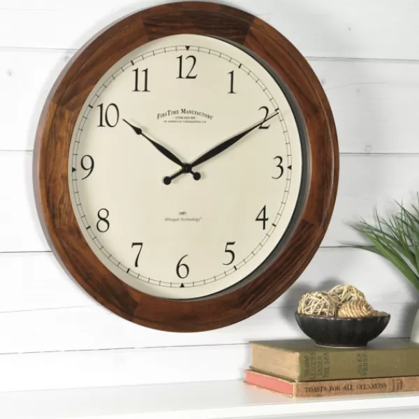 Clocks-Kirkland's Home Walnut Garrison Wooden Wall Clock