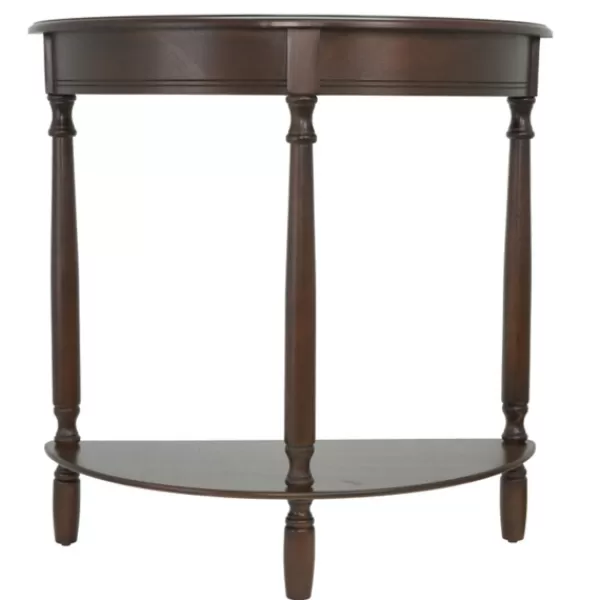 Entryway Furniture-Kirkland's Home Walnut Half Moon Console Table Brown