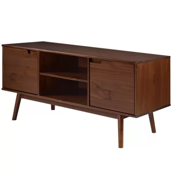 Tv Stands & Media Consoles-Kirkland's Home Walnut Solid Wood Tv Console Brown