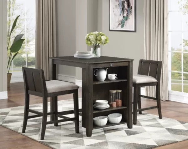 Dining Sets-Kirkland's Home Walnut Usb Counter Table And Stools, Set Of 3 Brown