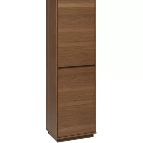 Bookshelves-Kirkland's Home Walnut Wood 2-Door Modern Bookshelf