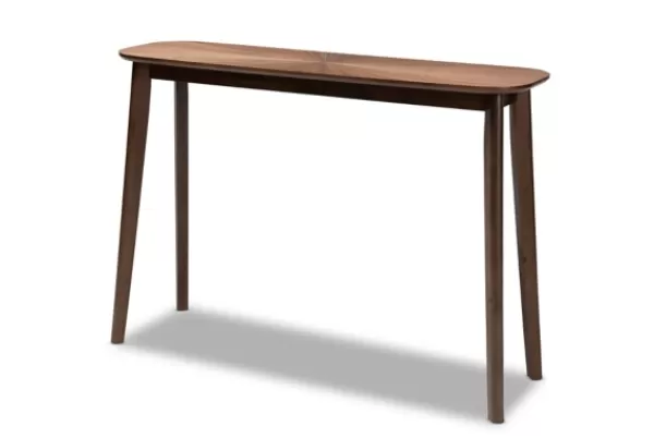 Console Tables-Kirkland's Home Walnut Wood Frame Splayed Legs Console Brown