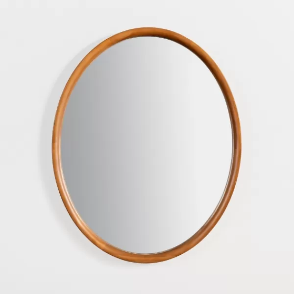 Decorative Mirrors-Kirkland's Home Walnut Wood Oval Wall Mirror