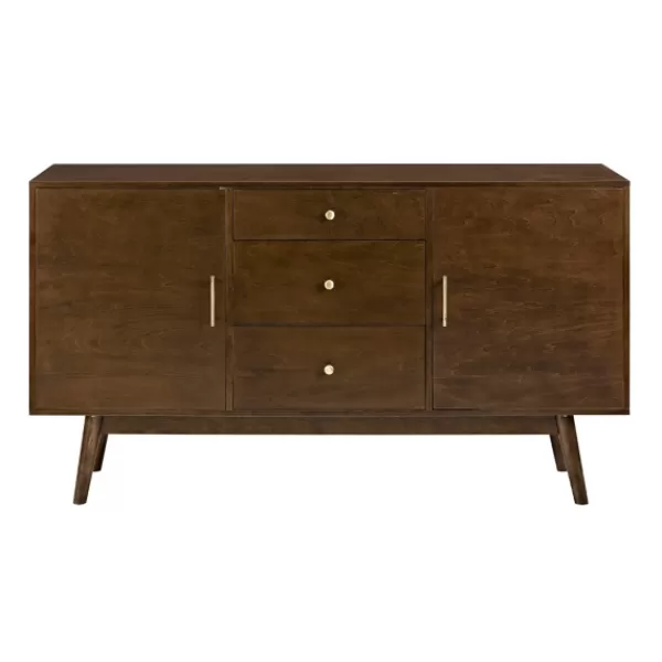 Console Tables-Kirkland's Home Warm Brown Mid-Century Modern Storage Console