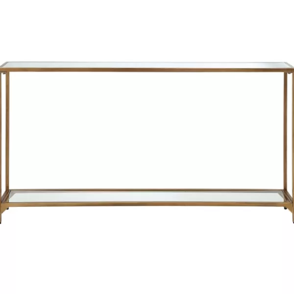 Entryway Furniture-Kirkland's Home Warm En Mirrored Top Console Table Gold