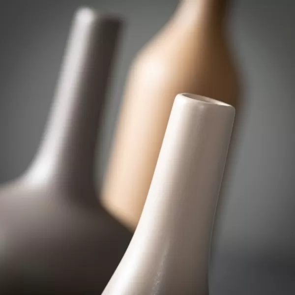 Vases-Kirkland's Home Warm Matte Ceramic Bud Vases, Set Of 3 Brown/Gray/White