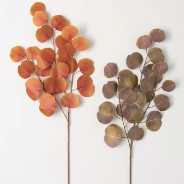 Stems & Bouquets-Kirkland's Home Warm Silver Dollar Eucalyptus Stems, Set Of 2 Orange/Brown