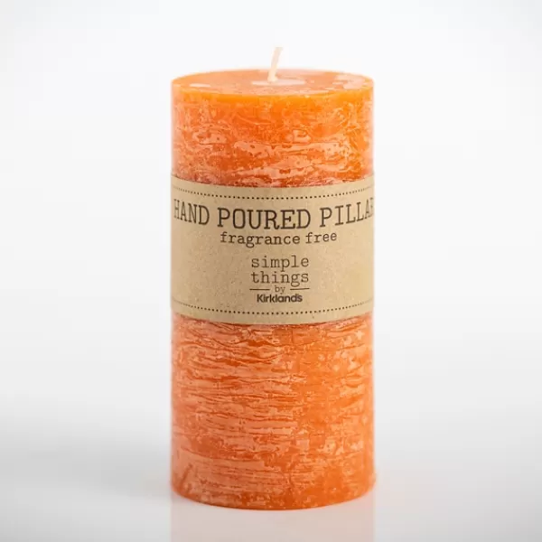 Candles-Kirkland's Home Warm Unscented Pillar Candle, 4X6 In. Orange