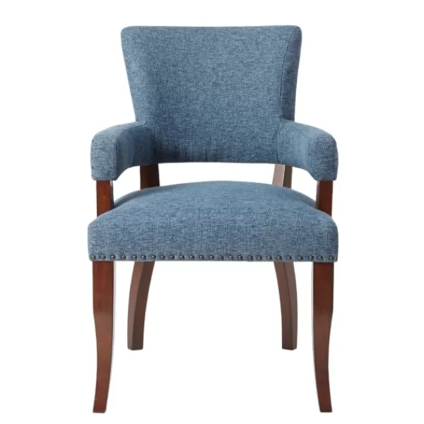 Dining Chairs-Kirkland's Home Warms Nailhead Trim Dining Chair Blue