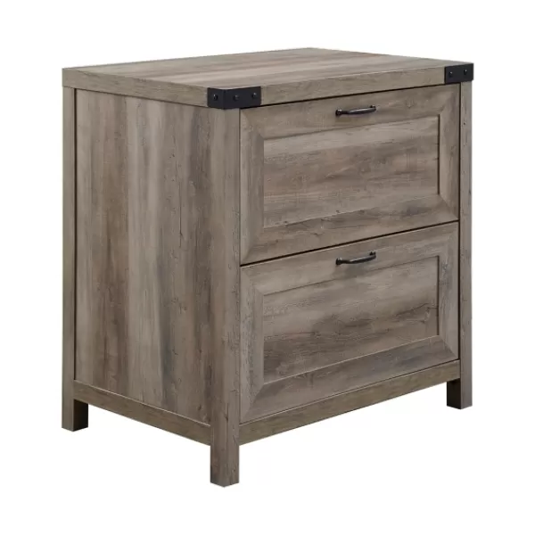 Office Furniture-Kirkland's Home Wash 2-Drawer Wood File Cabinet Gray