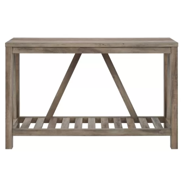 Console Tables-Kirkland's Home Wash A-Frame Console Table Gray