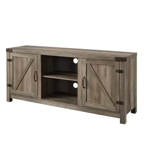 Tv Stands & Media Consoles-Kirkland's Home Wash Barn Doors Tv Stand Gray