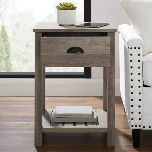 Accent & End Tables-Kirkland's Home Wash Country Accent Table Gray