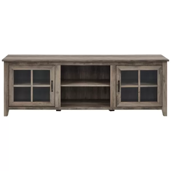 Tv Stands & Media Consoles-Kirkland's Home Wash Glass Door Tv Stand Gray