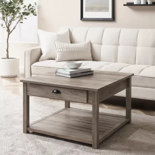 Coffee Tables-Kirkland's Home Wash Square Coffee Table Gray