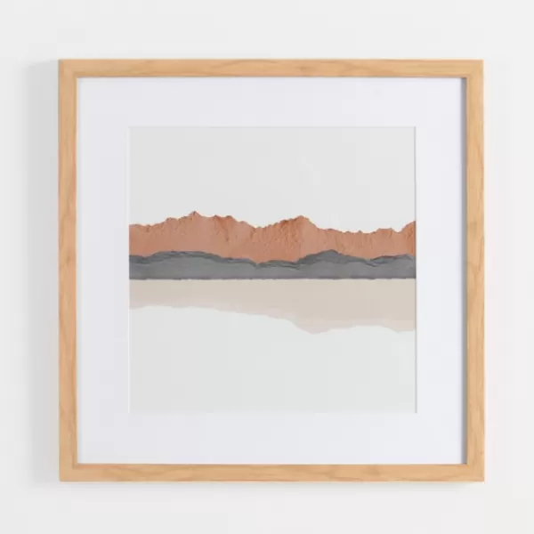 Framed Art-Kirkland's Home Watercolor Desert Range Framed Art Print White/Tan/Gray