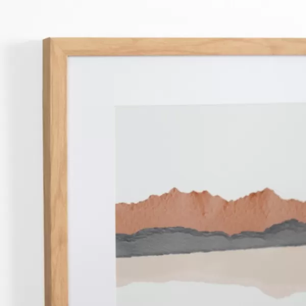 Framed Art-Kirkland's Home Watercolor Desert Range Framed Art Print White/Tan/Gray