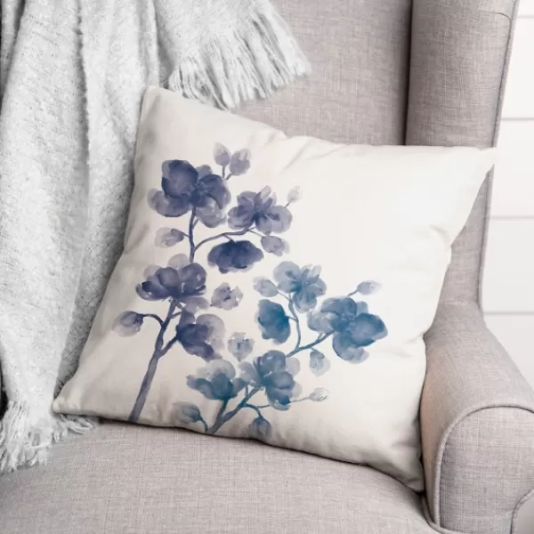 Pillows-Kirkland's Home Watercolor Floral Pillow Blue