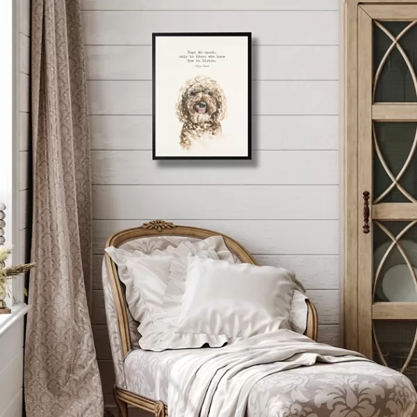 Wall Quotes & Signs-Kirkland's Home Watercolor Goldendoodle Quote Framed Art Print Brown/White