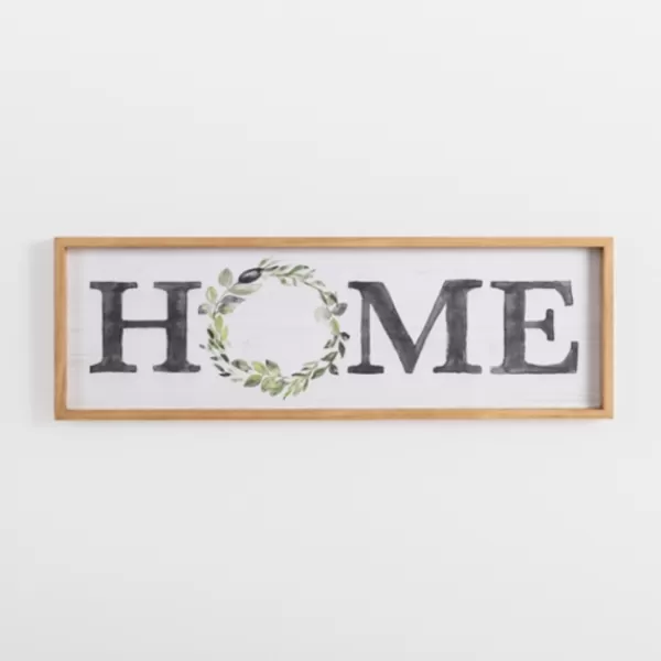 Wall Quotes & Signs-Kirkland's Home Watercolor Home Wreath Wall Plaque White/Black