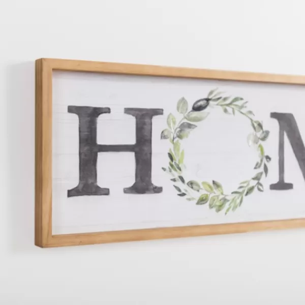 Wall Quotes & Signs-Kirkland's Home Watercolor Home Wreath Wall Plaque White/Black