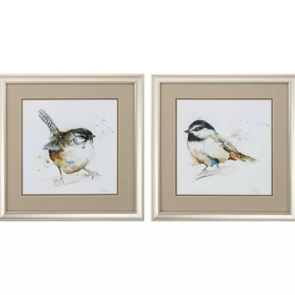 Framed Art-Kirkland's Home Watercolor Mountain Framed Art Prints, Set Of 2 White/Tan/Multi