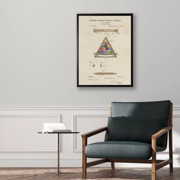 Framed Art-Kirkland's Home Watercolor Pool Ball Frame Framed Art Print Tan