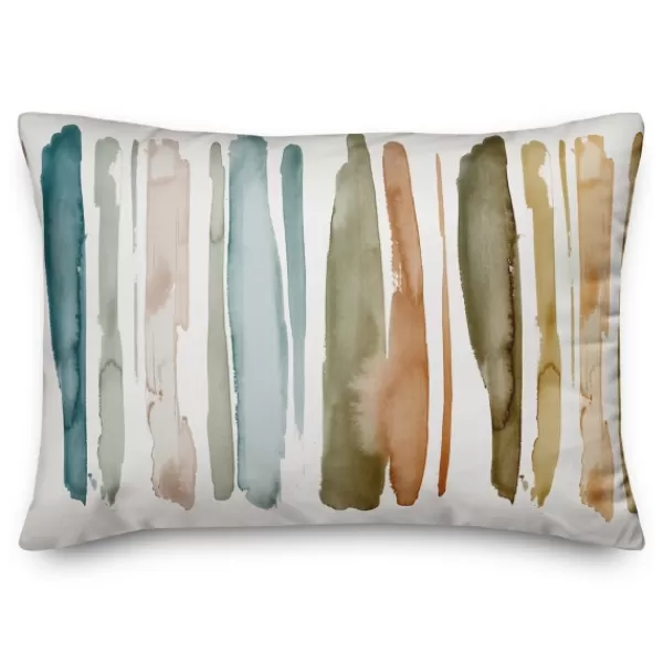Pillows-Kirkland's Home Watercolor Stripes Transitional Accent Pillow Multi