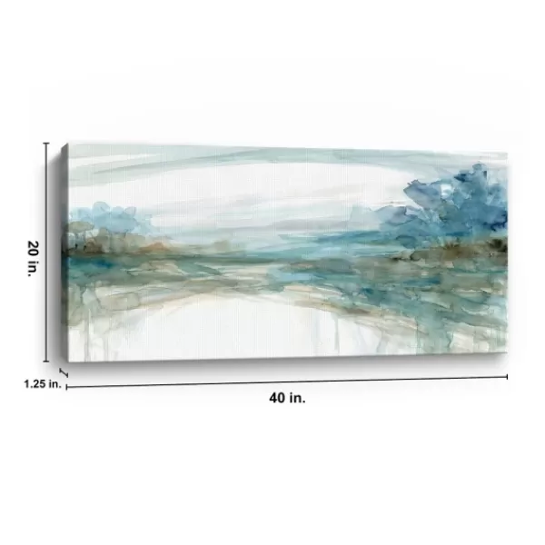 Canvas Art-Kirkland's Home Watery Treeline Giclee Canvas Art Print Blue/White