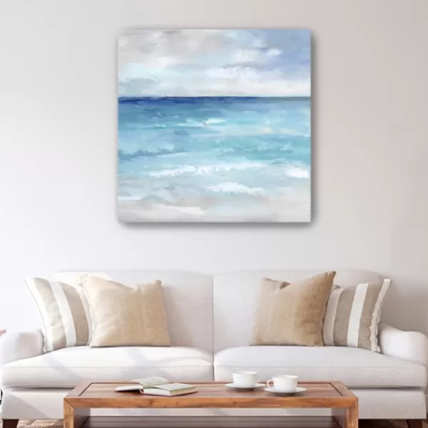 Canvas Art-Kirkland's Home Wave Dance Canvas Art Print Blue/White