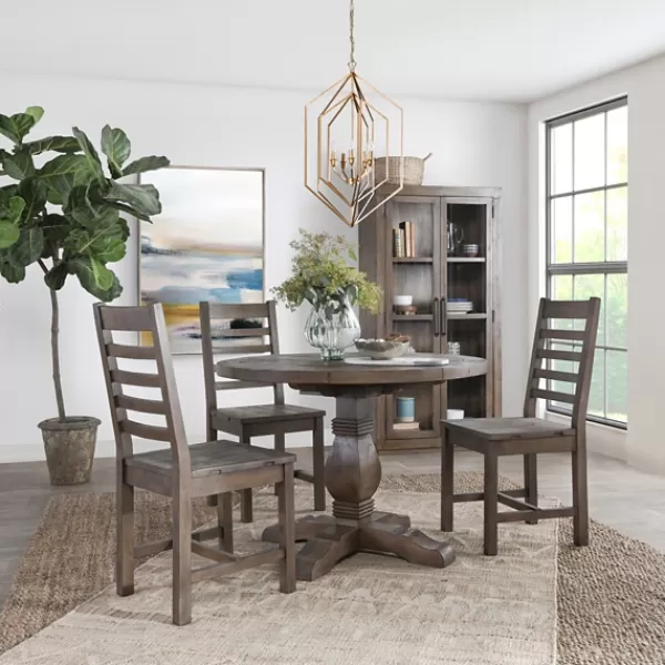 Dining Tables-Kirkland's Home Weathered Pine Wood Dining Table Brown