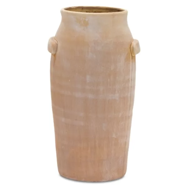 Vases-Kirkland's Home Weathered Terracotta Vase, 15 In. Brown