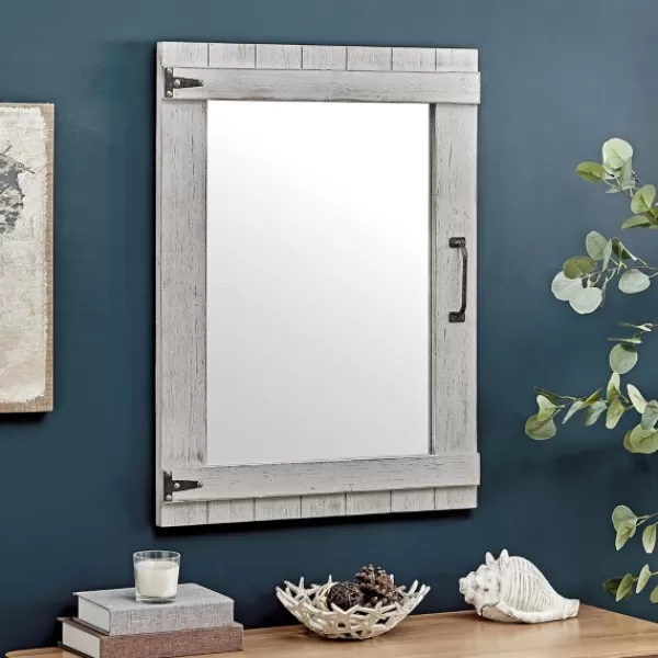 Decorative Mirrors-Kirkland's Home Weathered Wood Door Mirror, 24X32 In. Gray