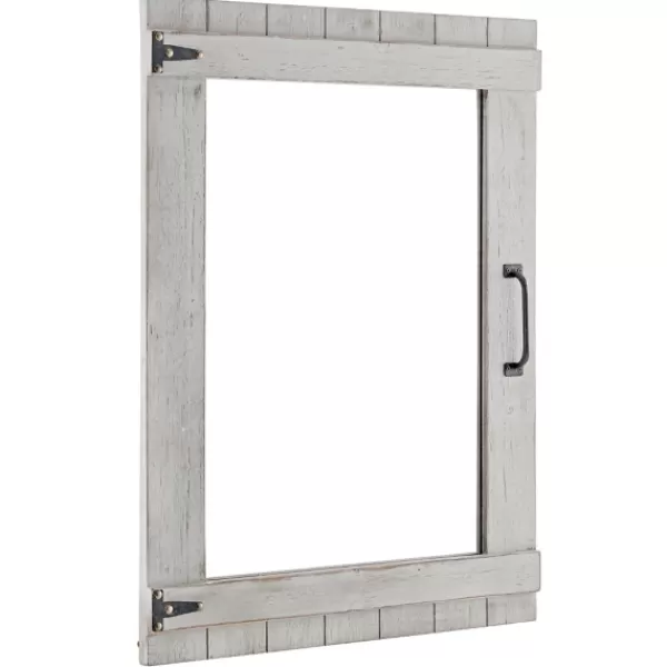 Decorative Mirrors-Kirkland's Home Weathered Wood Door Mirror, 24X32 In. Gray