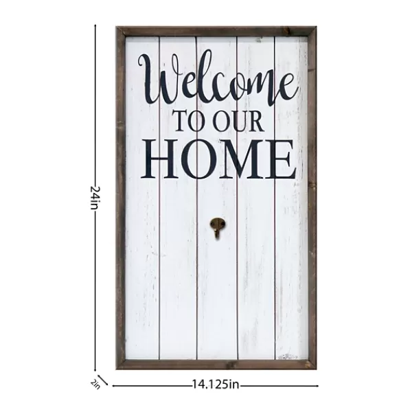 Wall Quotes & Signs-Kirkland's Home Welcome Interchangeable Wreath Wall Plaque White/Black