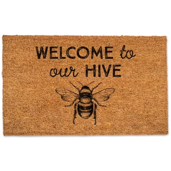 Doormats-Kirkland's Home Welcome To Our Hive Doormat Tan/Black