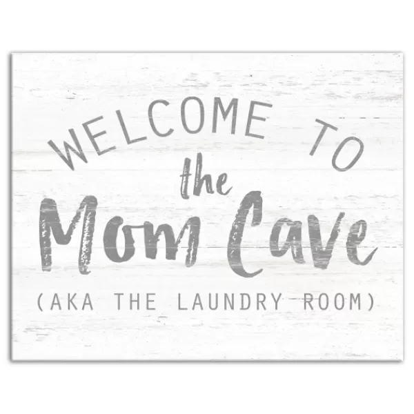 Wall Quotes & Signs-Kirkland's Home Welcome To The Mom Cave Canvas Art Print White/Gray