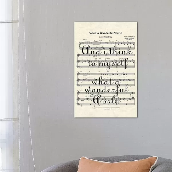 Wall Quotes & Signs-Kirkland's Home What A Wonderful World Ii Canvas Art Print White/Black