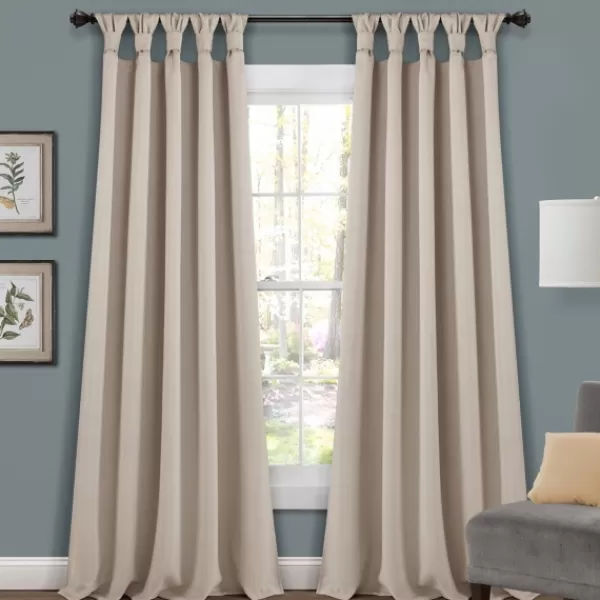 Curtains & Drapes-Kirkland's Home Wheat Knotted Curtain Panel Set, 84 In. Tan